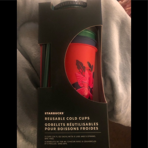 Starbucks holiday edition reusable cold cups, color changing, NWT